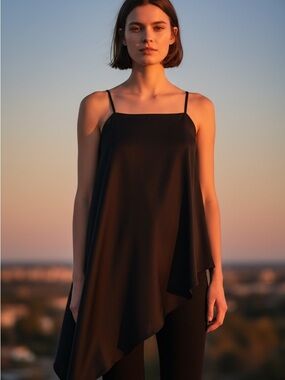 White House Black Market Black Branded Long Asymmetrical Bustier